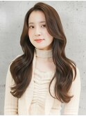 韓国風ウェーブロング×ダークブラウン
