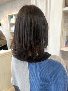 キャアリー(Caary) 福山美容室Caary艶髪くすみブラウン髪質改善ミディアムレイヤー