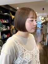 シアン ヘア デザイン(cyan hair design)&nbsp;【cyan】明るめオリーブベージュとミニボブ