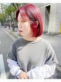 【早瀬忍　梅田中津】赤髪切りっぱなしボブ
