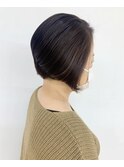 前下がり/小顔/ショートボブ/ショート/40代50代60代/艶カラー/
