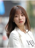 垢抜けイメチェン前髪カット顔まわり韓国セミロング髪質改善