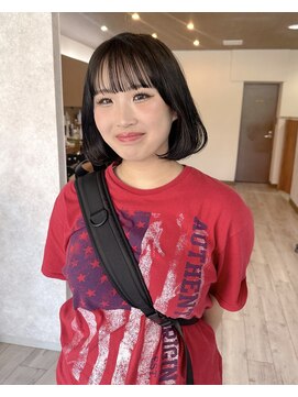 ミニム ヘアー(minim hair) 【minim×miku】ふわっと内巻きボブとグレージュカラー