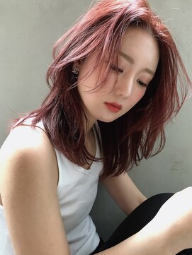 ロゼ 石橋(Rose) 【ROSE】ピンクヘアー＿ピンクカラー＿レイヤーカット