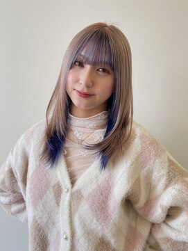 ウシワカマル ミライ(USHIWAKAMARU MIRAI) デザインカラー/ミルクティー/パープルカラー/レイヤーカット