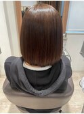 髪質改善/ショートボブ/ショコラブラウン