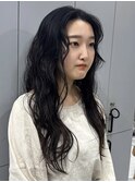 前髪かきあげ☆顔周りレイヤー☆ロングパーマウェーブ