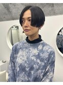 【村松美穂】ラインショート×ネイビーカラー