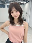 大人可愛い大人美人ふんわりカール小顔カットショコラアッシュ