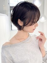 ロンドエニカ 大宮(Lond enika)&nbsp;黒髪カタログ/ショート/オリーブグレー/小顔に見せるヘア☆138