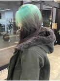 10代20代ハイトーン艶髪ルーツカラーデザインカラーミントカラー