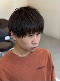マッシュセンターパートツーブロックセンター分け