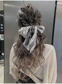 ふわもこハーフアップ