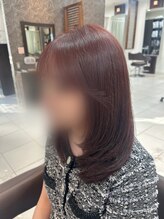 クリック 鎌取店 ブリーチなしピンクブラウン