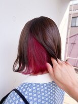 カリーナコークス 原宿 渋谷(Carina COKETH) インナーカラーダブルカラーブリーチ×ワインレッド×外ハネボブ