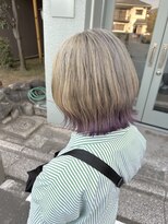 ニコア 千葉(nicoa)&nbsp;外ハネボブ/グレーベージュ/裾カラー[千葉/千葉駅]