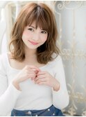mod's姪浜/大人可愛いウェーブパーマロングウルフミディアムh