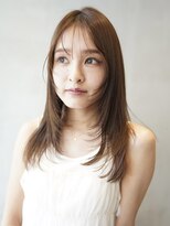顔まわりレイヤーカット/くびれヘア/透明感ベージュ/渋谷