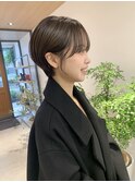 コンパクトショート*前髪ありショートカット*くすみブラウン