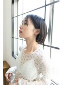 姫カットレイヤー刈り上げボブラベンダーミルクティー