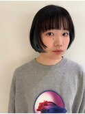ボブインナーカラーブルー