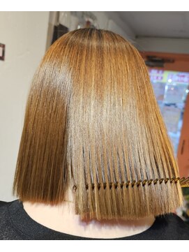 ヘアーメイクデコトウキョウ 鹿児島 天文館店(hair make Deco.Tokyo) タッセルボブ　切りっぱなしのボブ　韓国式ボブスタイル