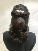 結婚式ヘアアレンジ☆簡単ハーフアップアレンジ