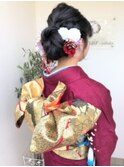 晴れ着♪編み込みシニヨン