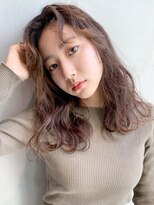 アイティー バイ アルバム 中野店(IT by ALBUM)&nbsp;ブラウンロング_ショートパーマホワイトアッシュ_8228