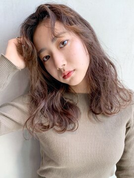 アイティー バイ アルバム 中野店(IT by ALBUM) ブラウンロング_ショートパーマホワイトアッシュ_8228