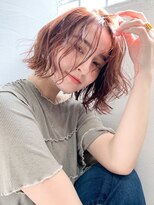 クラン(Chlan)&nbsp;やわらかピンクベージュ×大人フェミニンナチュボブセミディヘア