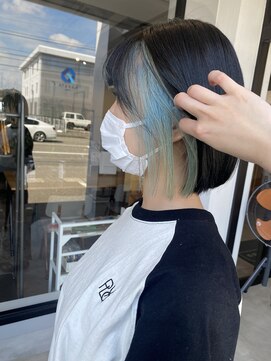 ナンバー(number+) 20代30代大人可愛いフレーミングカラー耳掛けロブヘア