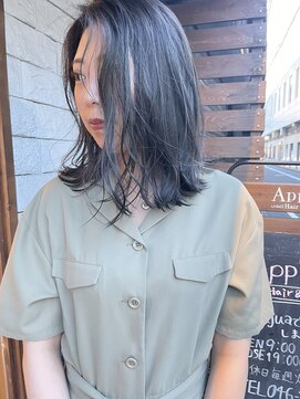 アッピアス 大和(Appias) 切りっぱなしレイヤー_グレージュ_ミディアムレイヤー