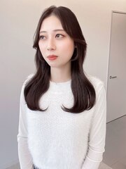 《袴田》cocoa brown × 韓国風レイヤー/顔周りカット