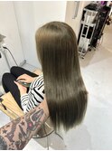 オリーブベージュ　マチルダボブインナーグレージュ前髪