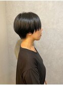 大人女子のイケメンショート 前上がりボブ 髪質改善Tr#3