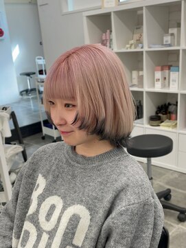 リアン バイ キートス(Lien by kiitos) ピンクカラー/デザインカラー/エンドカラー/レイヤーボブ/学割