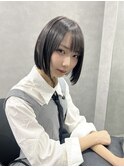 大人ボブ／アッシュカラー／似合わせカット／ミニボブ