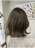 白髪ぼかしオリーブベージュ