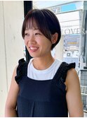 顔まわりカット　オン眉ショート　京都美容室　進詩織