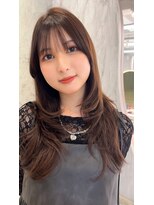 ロンドルピナス 小倉(Lond Lupinus) ミディアムヘア暗めカラー/デザインカラー/フェイスフレーミング