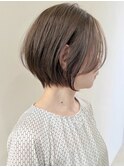say.ショートボブひし形ショートダークレッドコーラルオレンジ