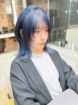 ヌフ(neuf)&nbsp;ネイビーブルー×レイヤーウルフ【イメチェン/池袋】