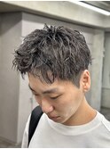 刈り上げアップバングスパイキーショートパーマスパイラルパーマ