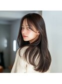 ナチュラルロングレイヤー × シースルーバング