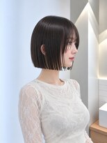 フォト 新宿三丁目(foto) 地毛風縮毛矯正韓国風顔まわりレイヤー小顔ボブ切りっぱなしボブ