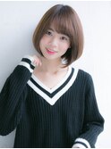 大人可愛いひし形シルエット エアリーボブ ブルージュ