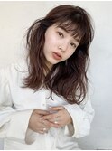 アッシュミディアム_厚めバングローライトスリークボブ_77140