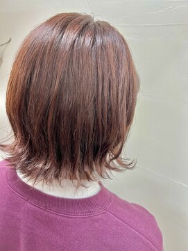 アールモンドヘア新世界 【北見】#ピンクブラウン#外ハネボブ#ボブ
