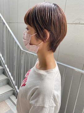 モルニ(MORNI) マロンブラウン_マロンベージュ Aラインボブ かきあげ